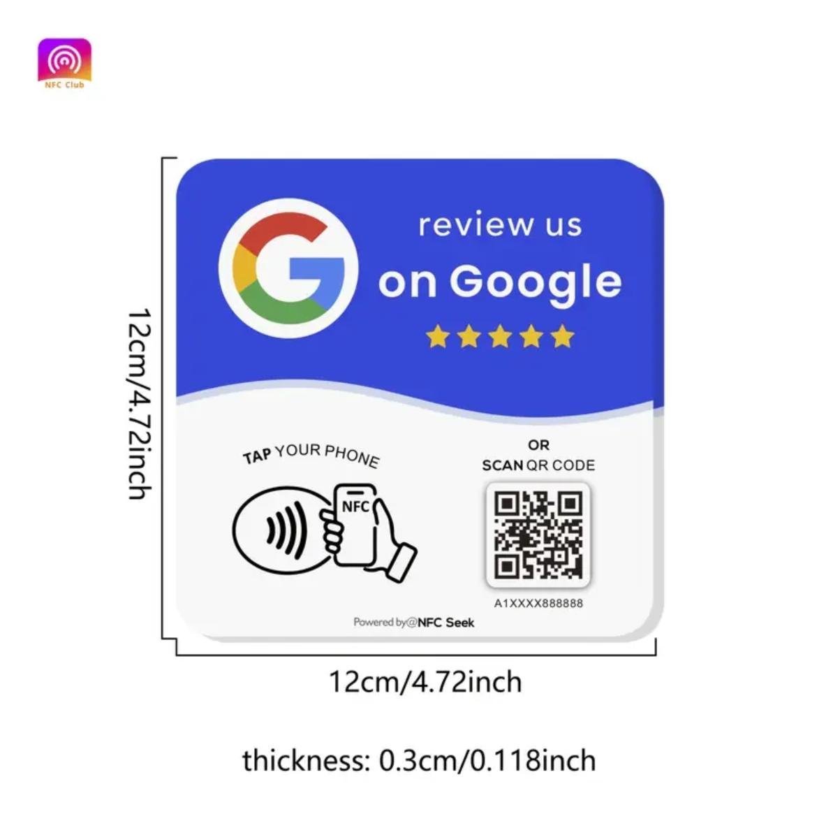 Google Review Card (NFC + QR)
